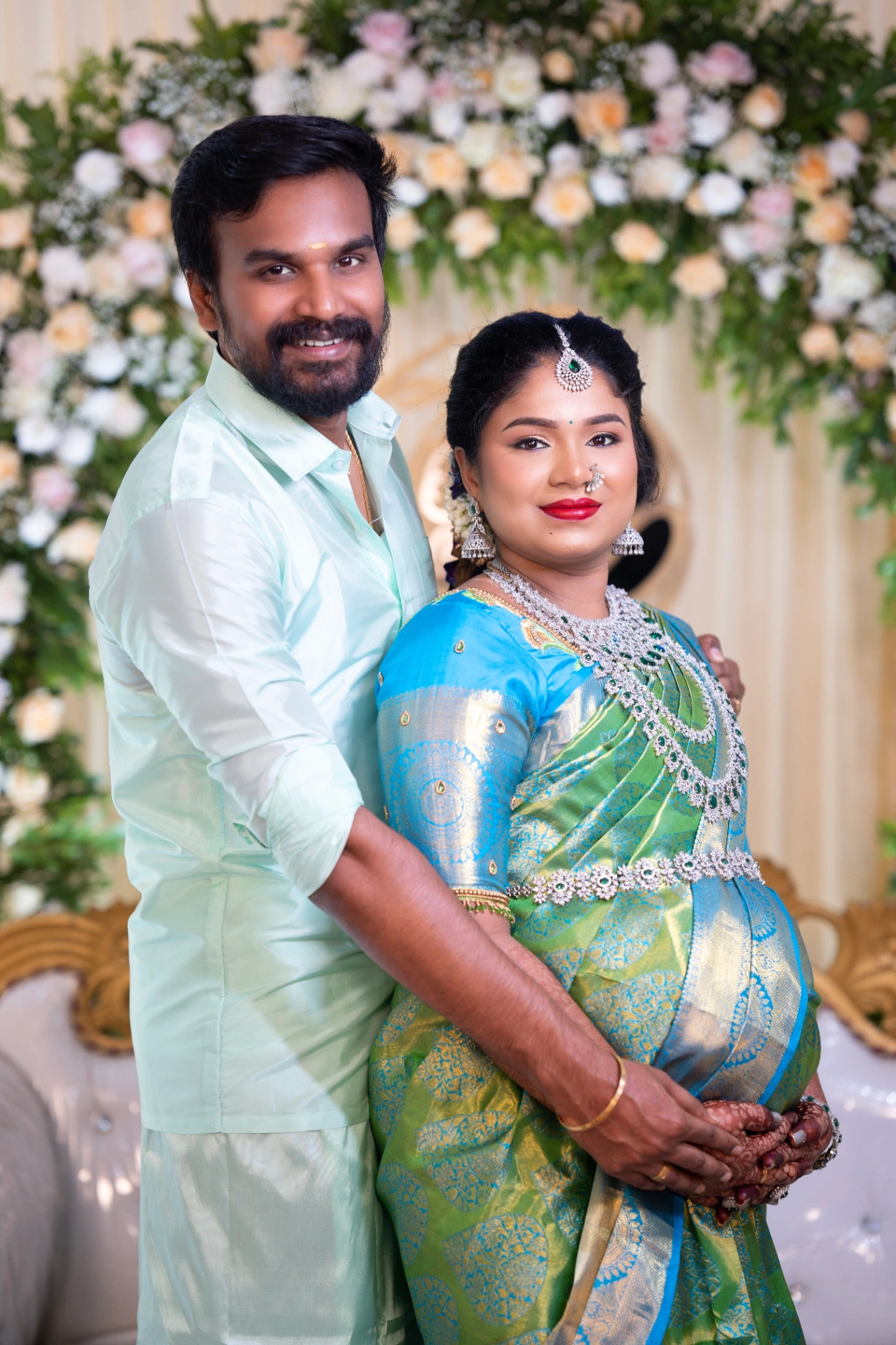 Traditional Valaikappu and Seemantham baby shower ceremony by AP Photography in Hosur (#6)