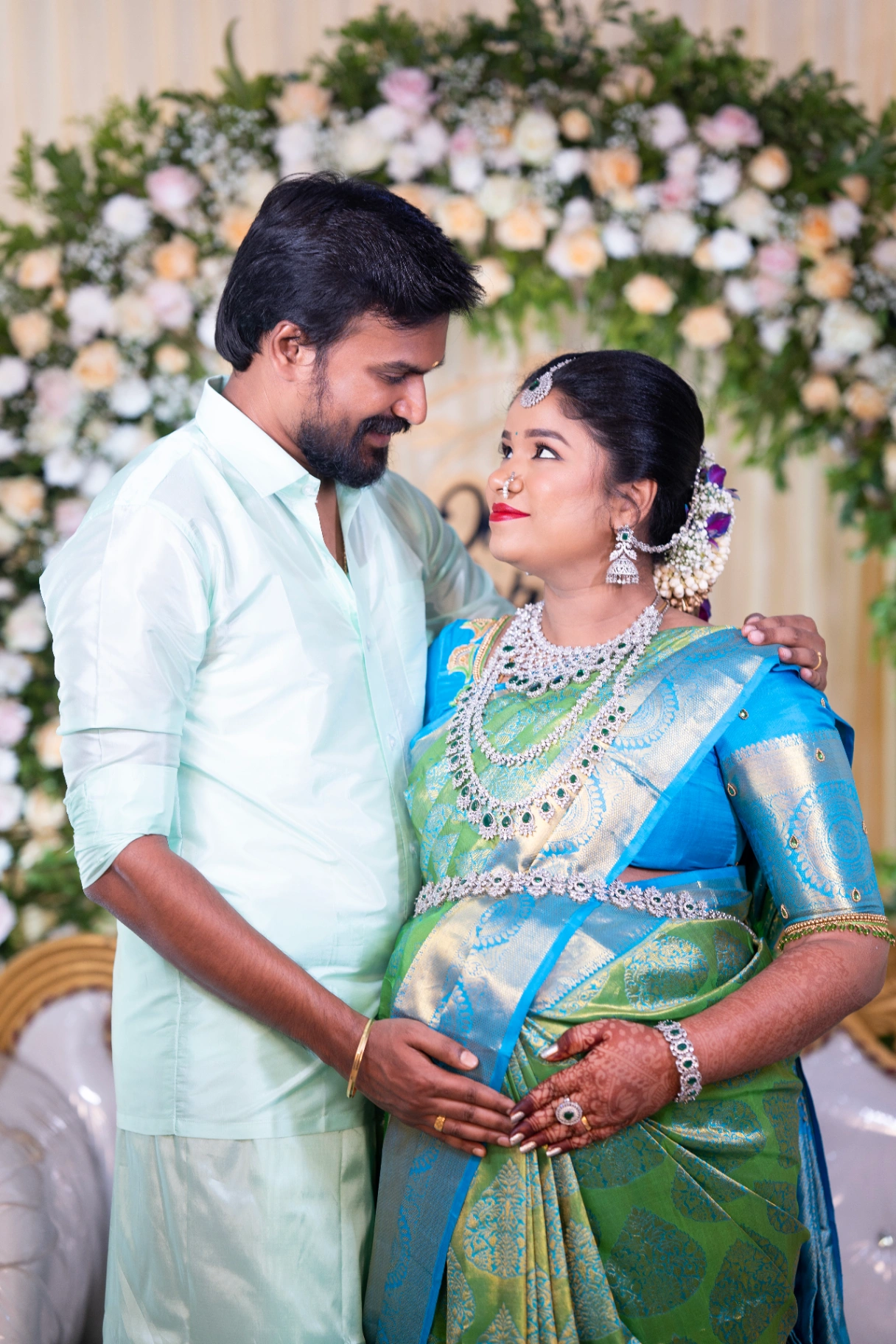Traditional Valaikappu and Seemantham baby shower ceremony by AP Photography in Hosur (#1)