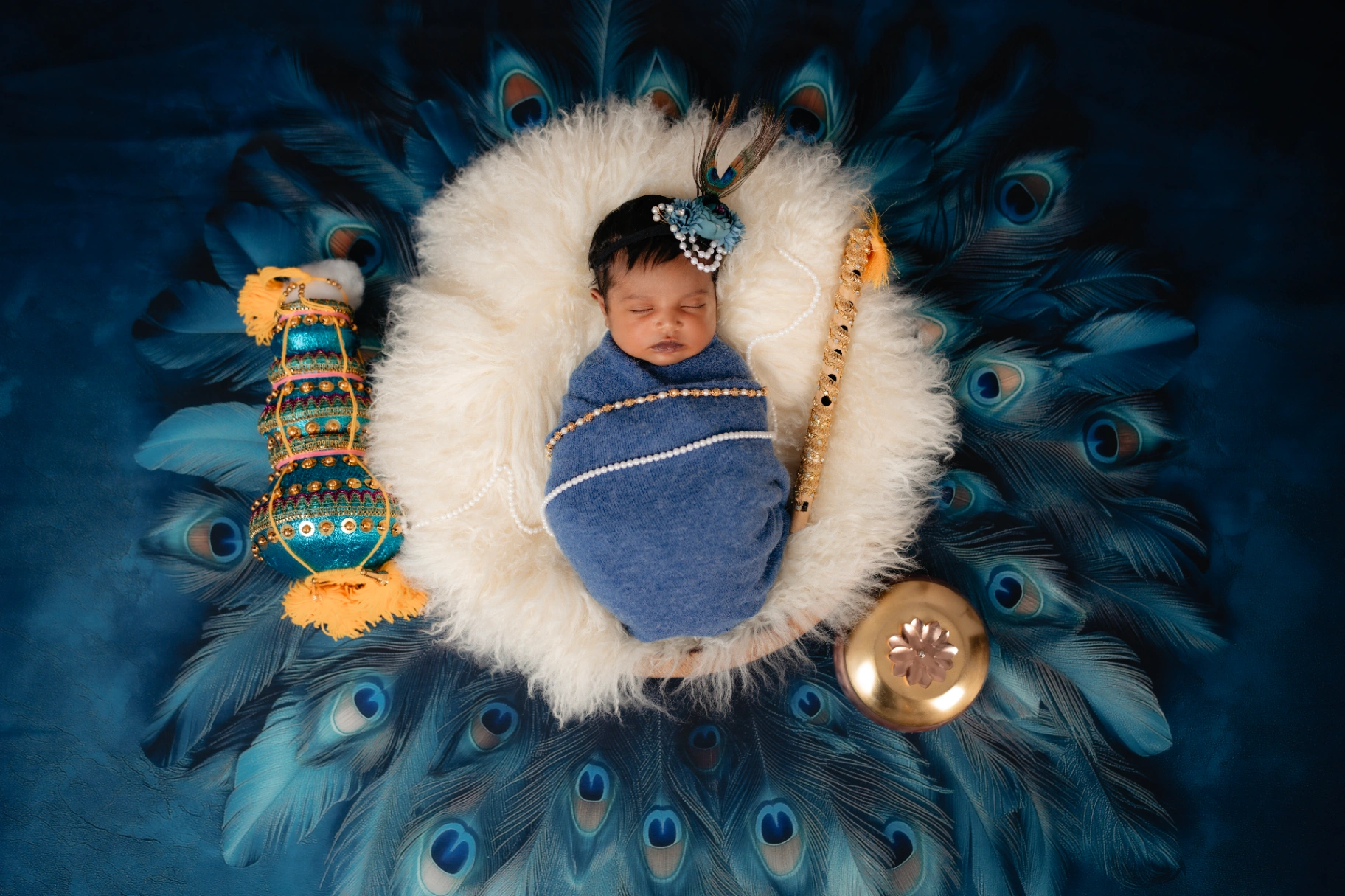 First birthday milestone and baby cake smash portrait by AP Photography in Hosur (#18)