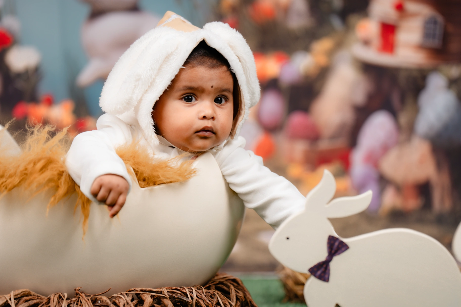 First birthday milestone and baby cake smash portrait by AP Photography in Hosur (#11)