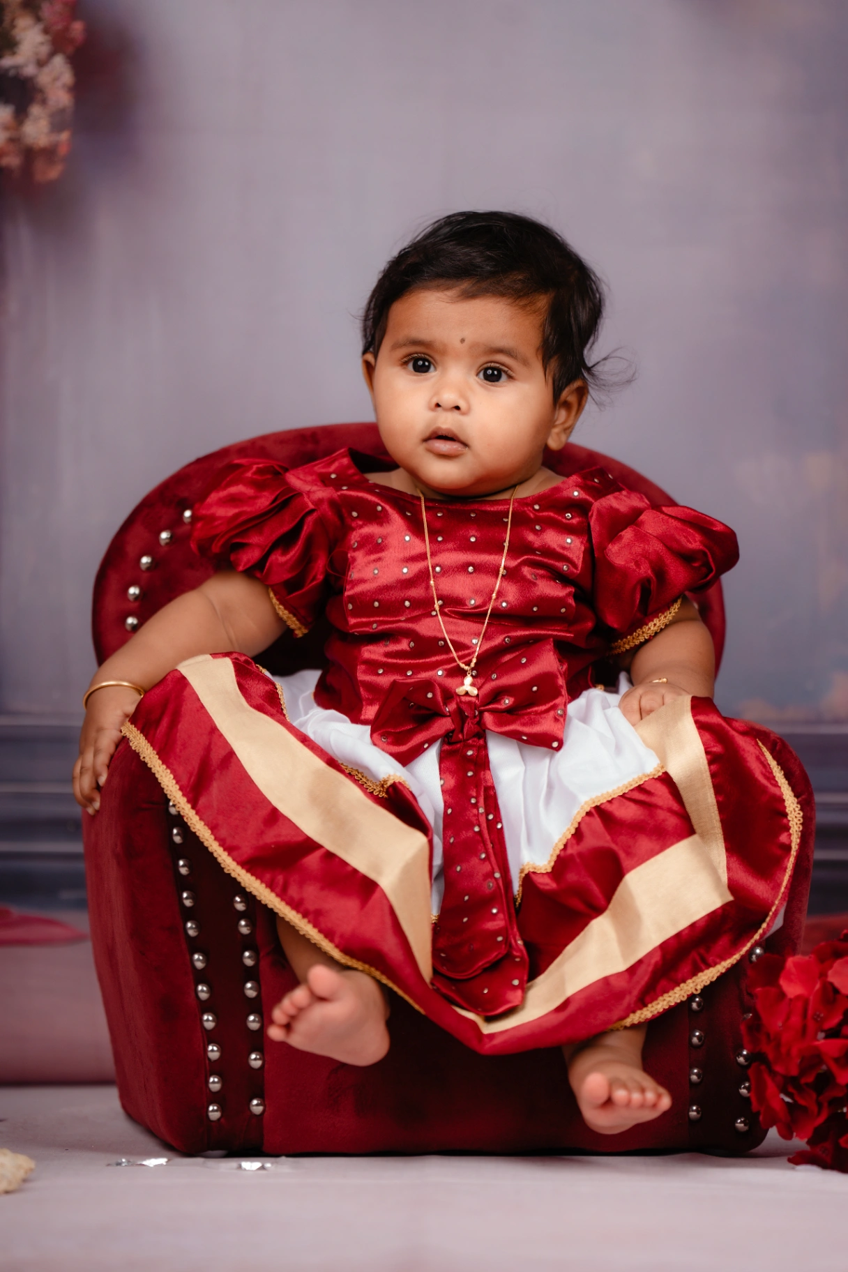First birthday milestone and baby cake smash portrait by AP Photography in Hosur (#8)