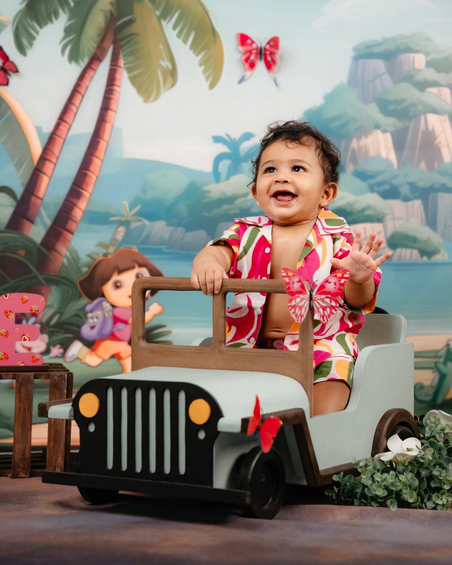 First birthday milestone and baby cake smash portrait by AP Photography in Hosur (#1)
