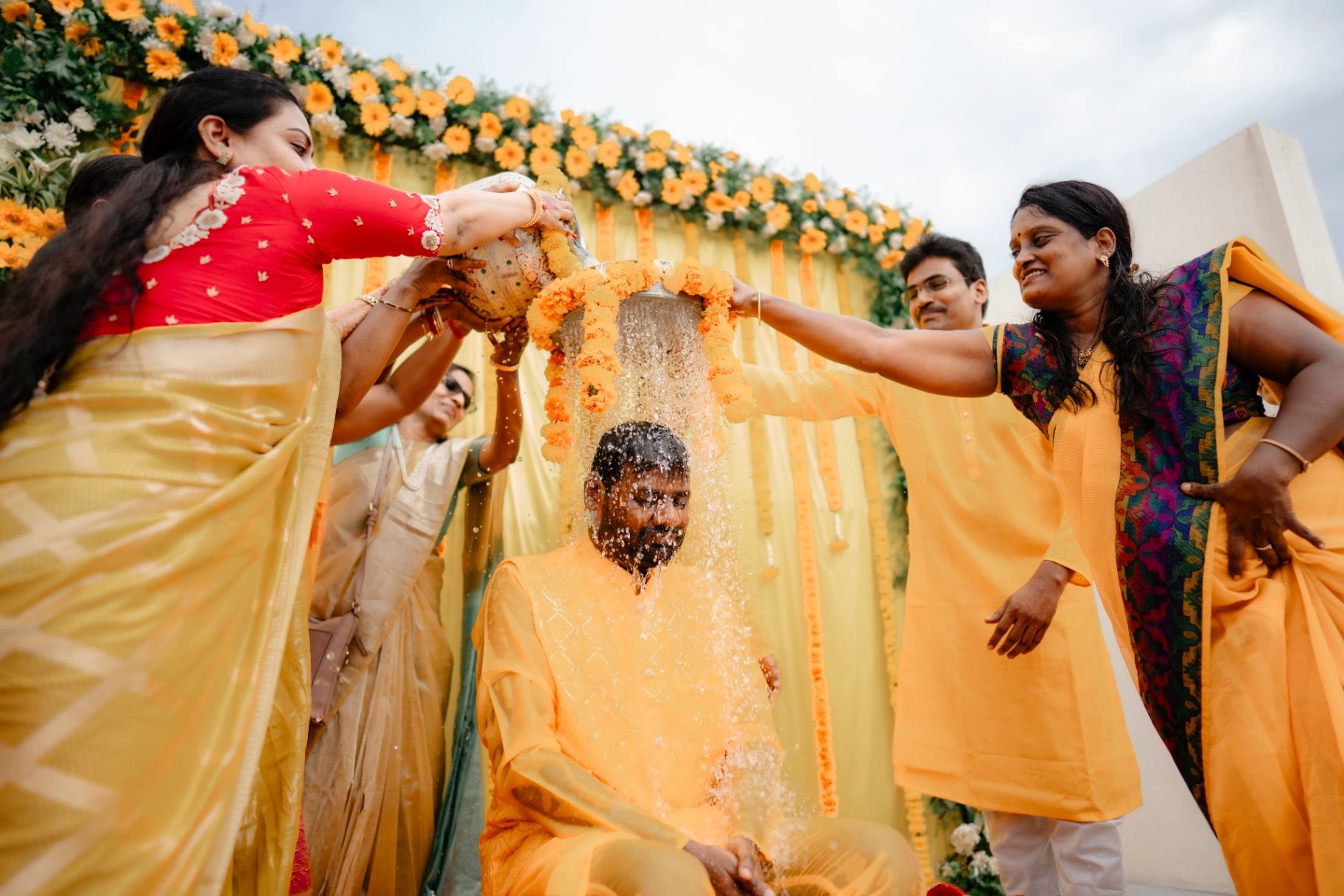 Joyous Haldi ceremony and vibrant marigold celebration by AP Photography in Hosur (#4)