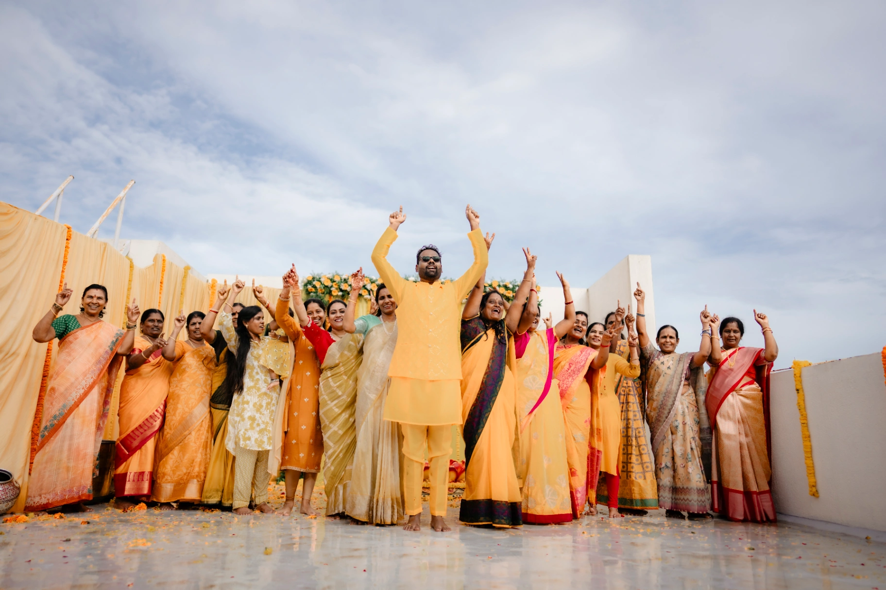 Joyous Haldi ceremony and vibrant marigold celebration by AP Photography in Hosur (#1)