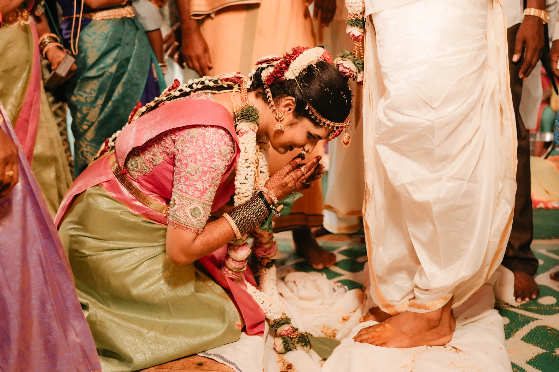 Traditional candid wedding ritual and couple portrait by AP Photography in Hosur (#5)